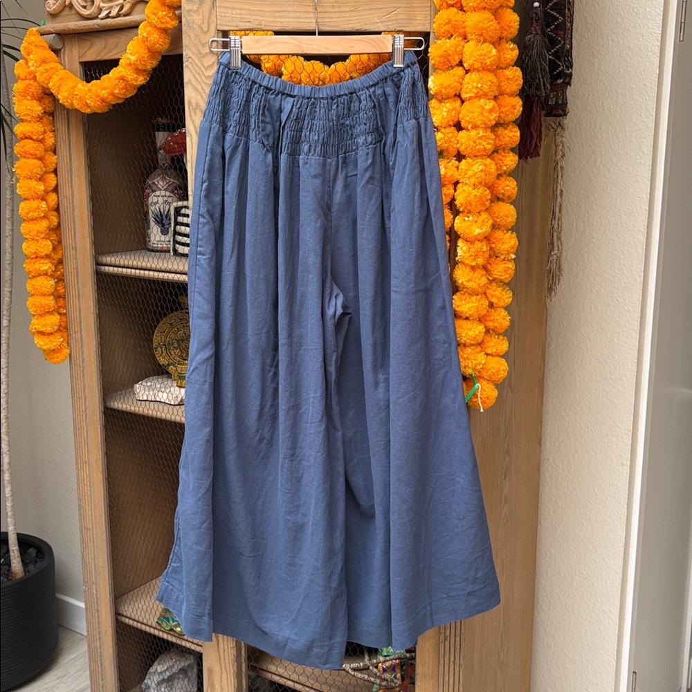 Free People Navy Wide Leg Pants - Picture 8 of 9